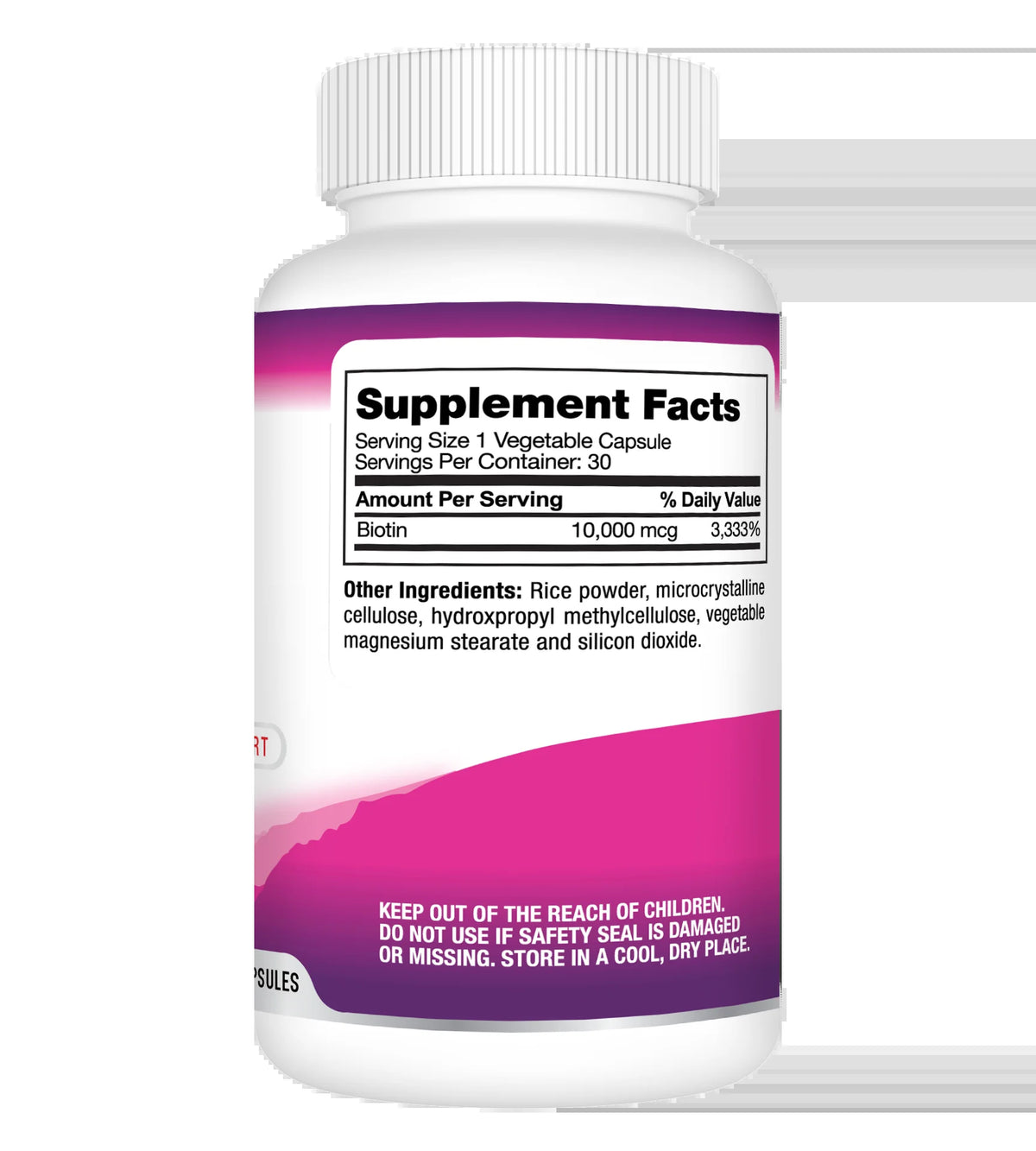 Biotin 10,000 Dietary Supplement Hair Skin Nail and Lash Support 30 Count