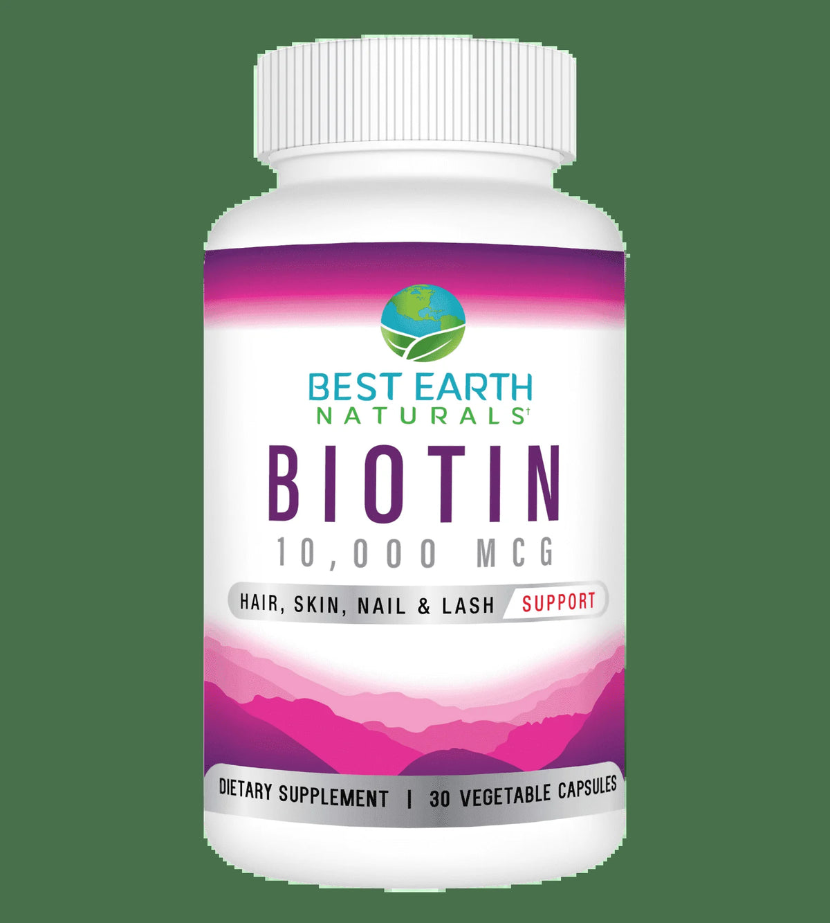 Biotin 10,000 Dietary Supplement Hair Skin Nail and Lash Support 30 Count